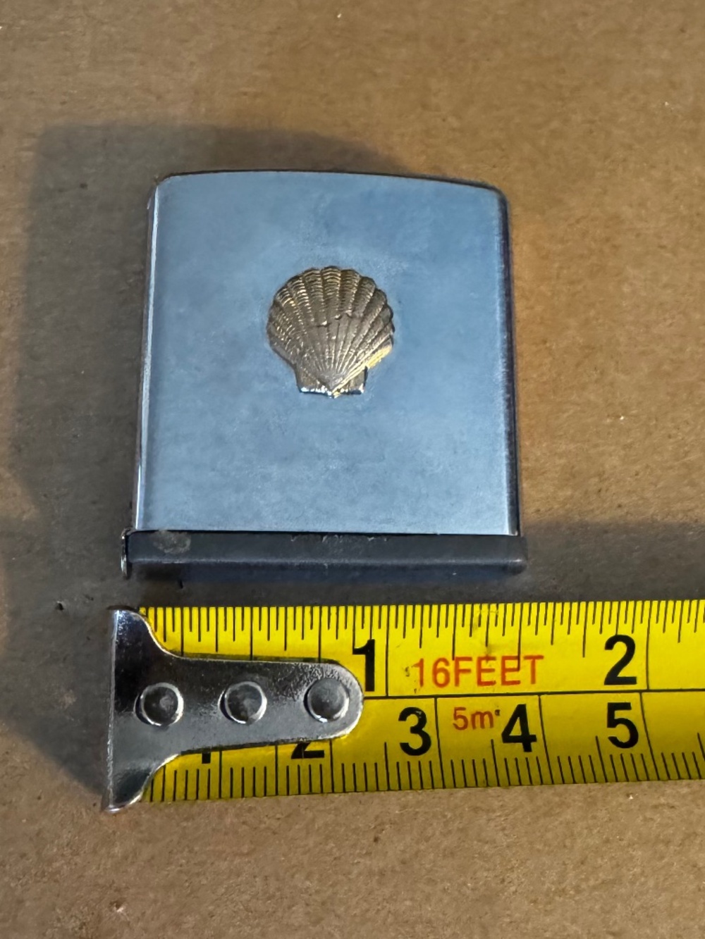 Vintage Shell Oil Zippo Measuring Tape Pocket Size